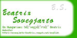beatrix sovegjarto business card